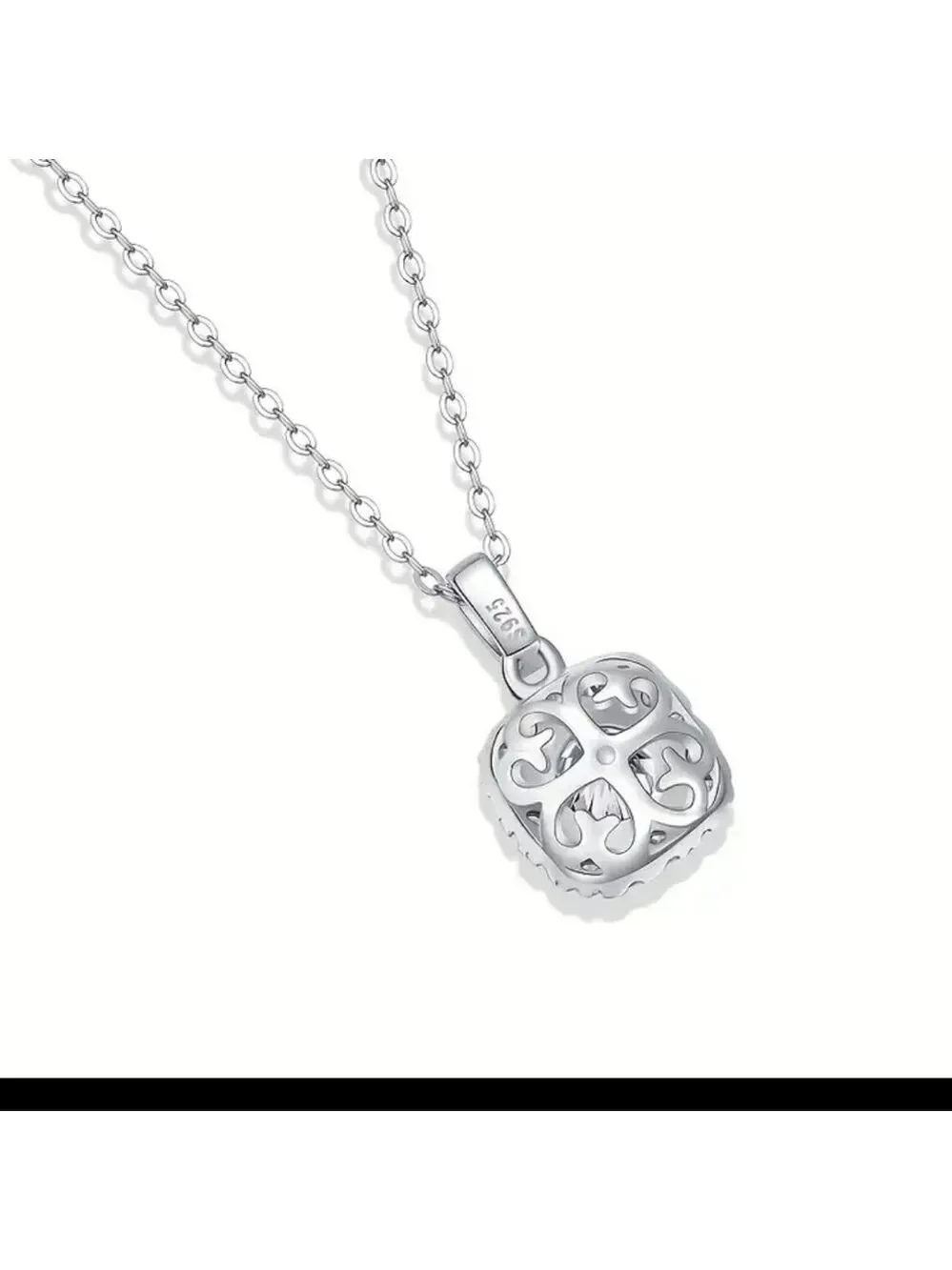 Moissanite Diamond Silver Necklace 1 CT